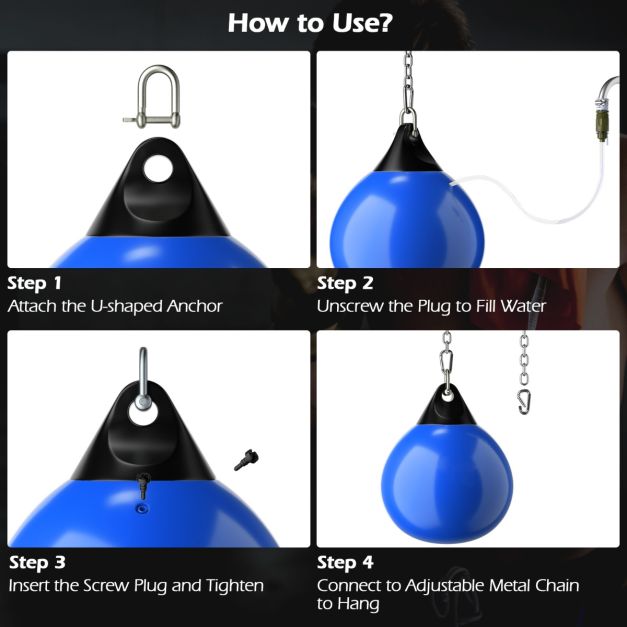 53.5 cm 81.5kg Water Punching Bag with Adjustable Metal Chain