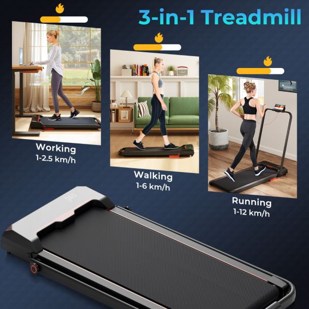 3 in 1 Under Desk Walking Running Machine Treadmill with LED Display