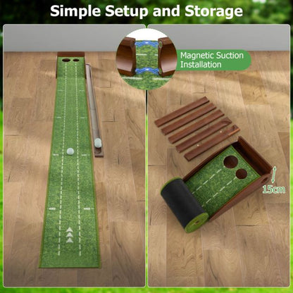 Indoor Golf Putting Mat with Automatic Ball Return System Outdoor