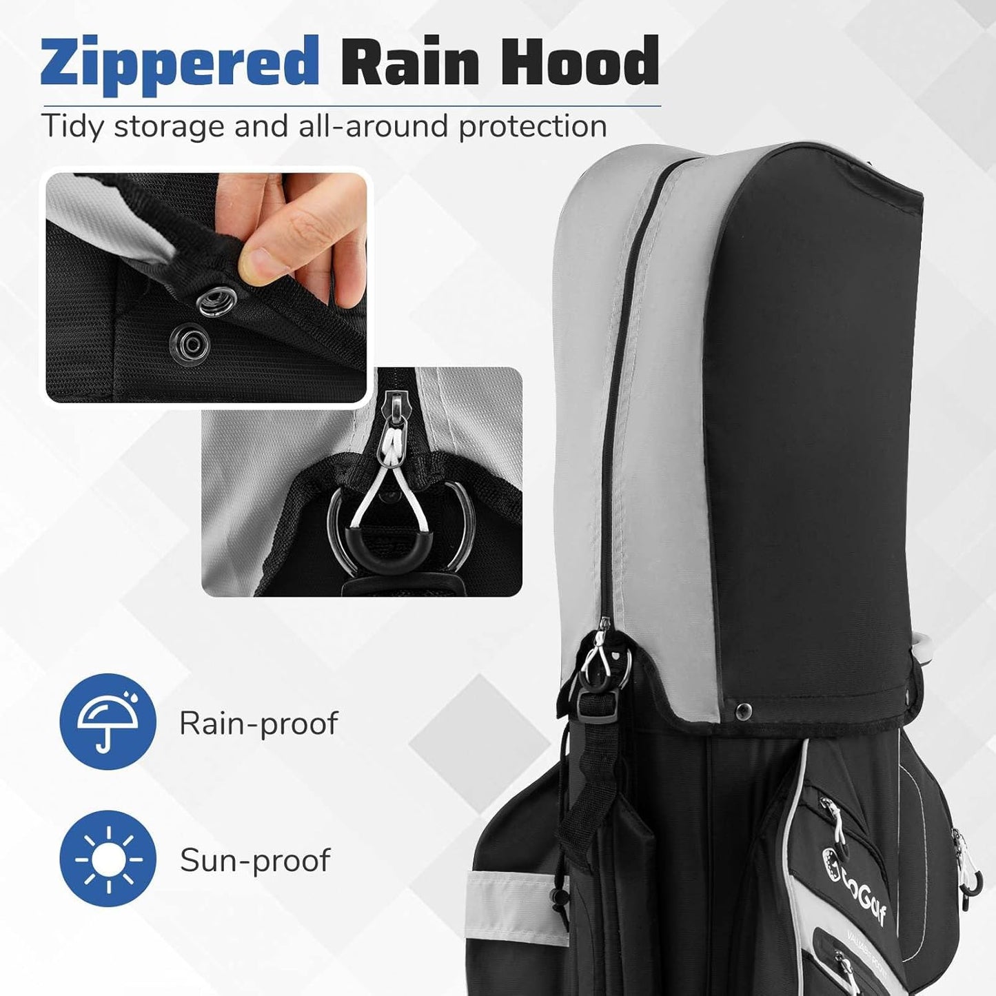 Golf Cart Bag Umbrella Holder for Men Women