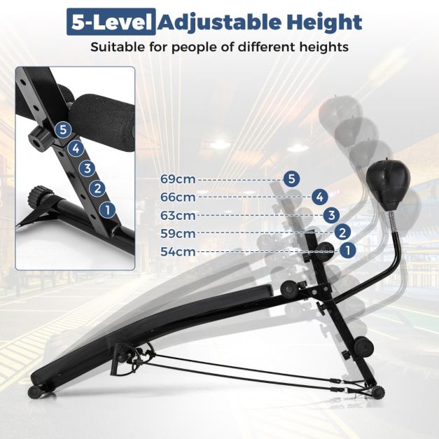 Foldable Decline Sit Up Bench with Speed Balland 2 Resistance Bands