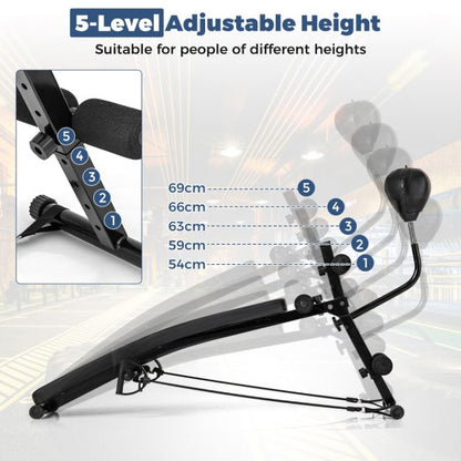 Foldable Decline Sit Up Bench with Speed Balland 2 Resistance Bands
