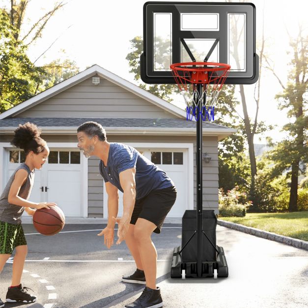 Portable Basketball Hoop System with Easy Height Adjustment
