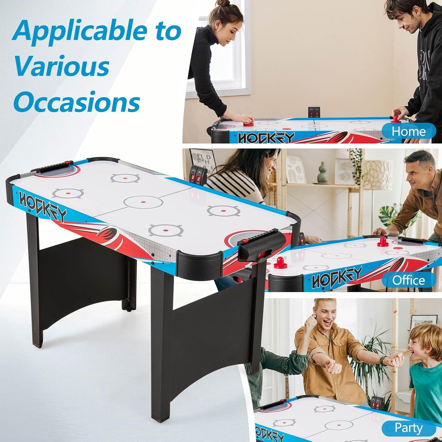 Indoor Hockey Game Table w/LED Scoreboard & Powerful 12V Motor for Adults and Kids