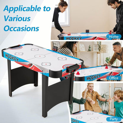 Indoor Hockey Game Table w/LED Scoreboard & Powerful 12V Motor for Adults and Kids