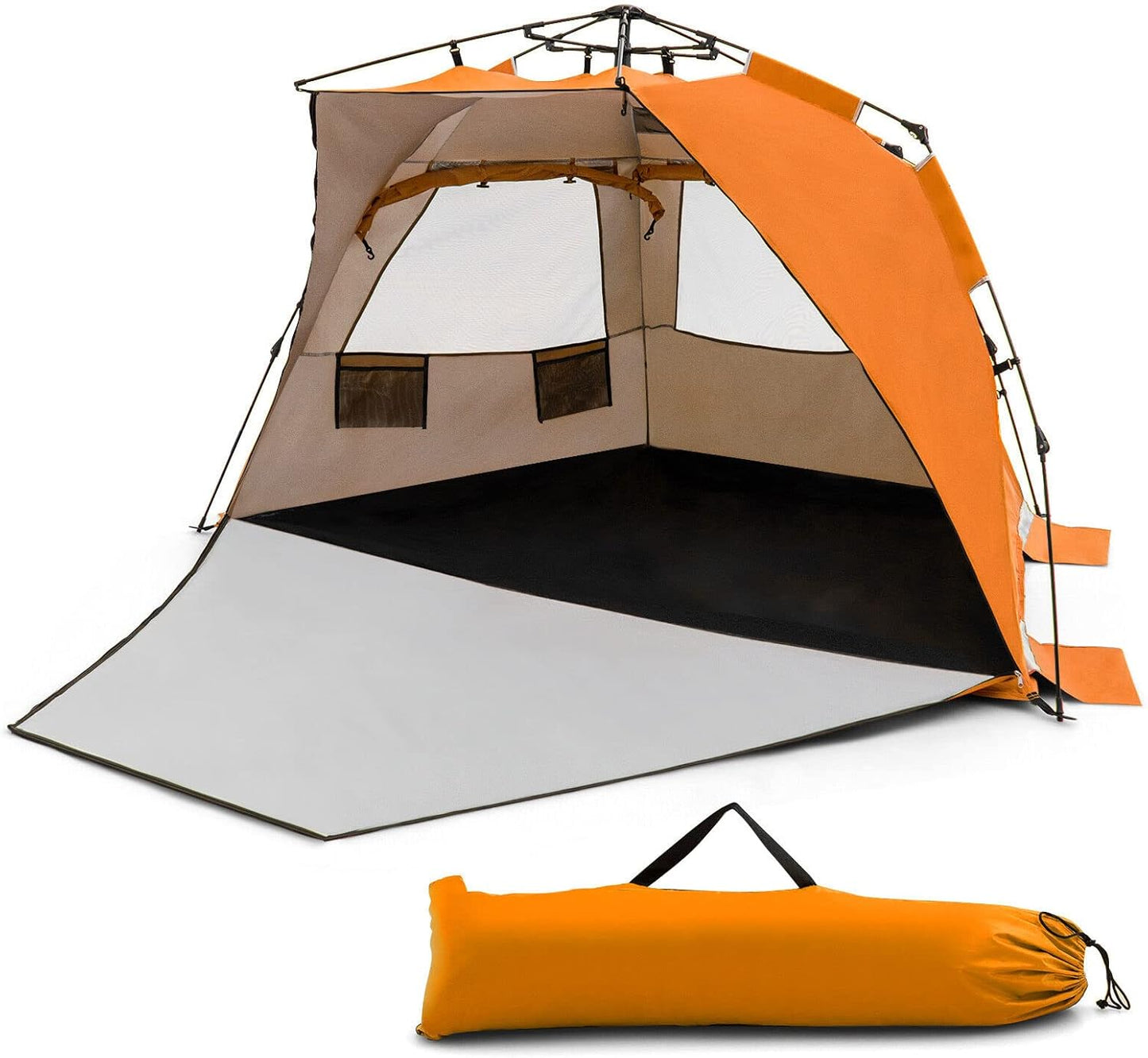 Instant Pop-up Beach Tent for 3-4 Persons Windproof Sunshade Canopy Cabana