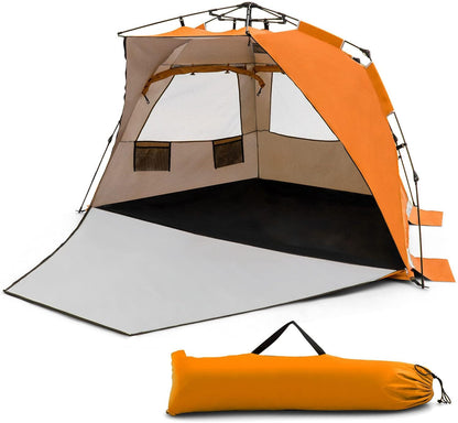 Instant Pop-up Beach Tent for 3-4 Persons Windproof Sunshade Canopy Cabana
