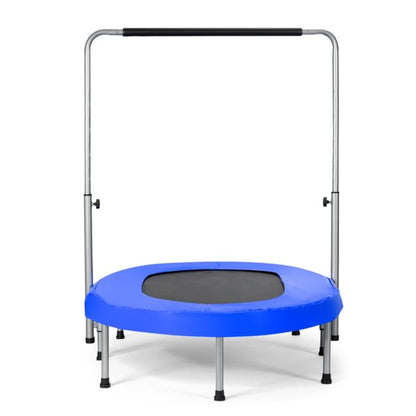 Double Trampoline for 2 People with Adjustable Handrail and Safety Pad