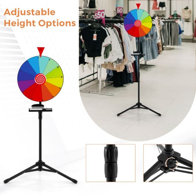 40cm Prize Wheel Height Adjustable with Folding Floor Stand