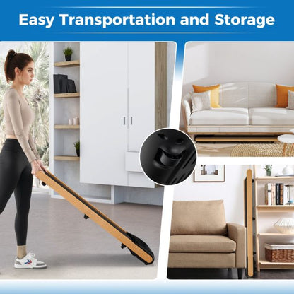 Under Desk Treadmill with Remote/APP Control and LED Display Solid Wood Edge Banding