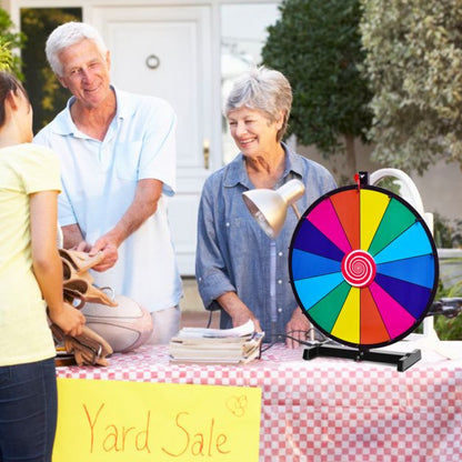18" Tabletop Spinning Prize Wheel With Solid Metal Base for Party
