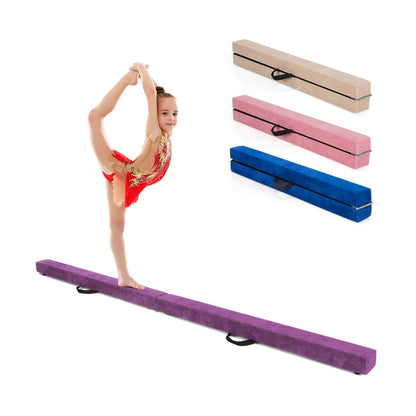 7 Feet Folding Balance Beam with Solid Wood Base and Anti-slip Bottom for Professional Home Training