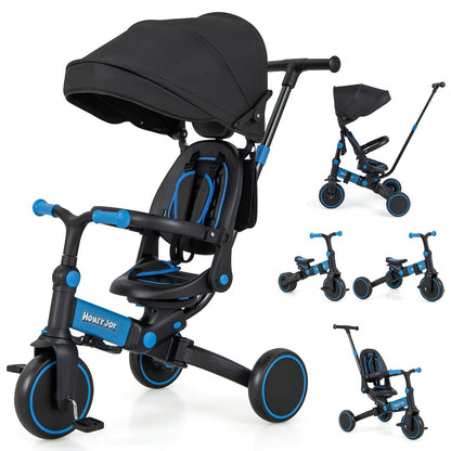 8-in-1 Kids Tricycle with Adjustable Push Handle & Canopy