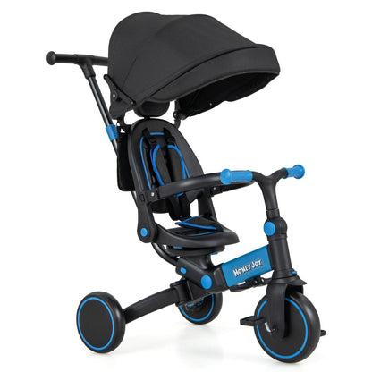 8-in-1 Kids Tricycle with Adjustable Push Handle & Canopy