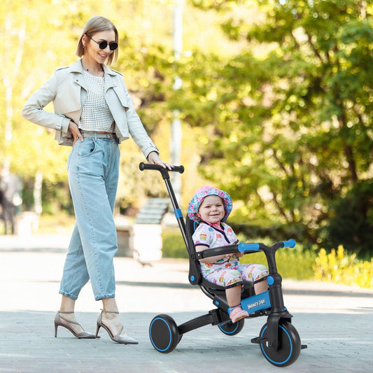 8-in-1 Kids Tricycle with Adjustable Push Handle & Canopy