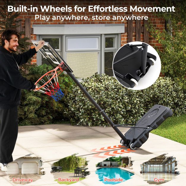 Kids Basketball Hoop Portable with Shatterproof PC Backboard