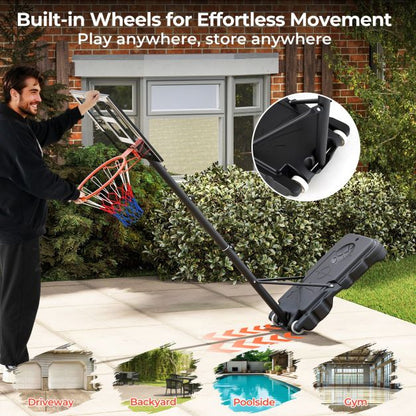 Kids Basketball Hoop Portable with Shatterproof PC Backboard