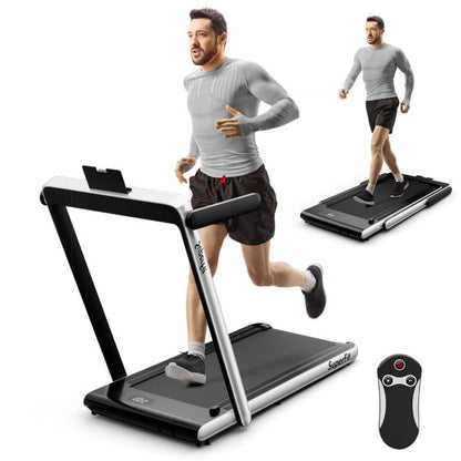 Under Desk Treadmill with Remote/APP Control and LED Display Solid Wood Edge Banding