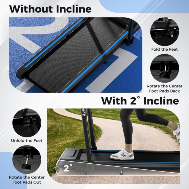 3.0 HP 2 in 1 Folding Treadmill with Incline Remote Control