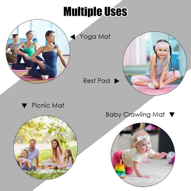 8 MM Thick Exercise Yoga Mat with Double-sided Non-slip Design
