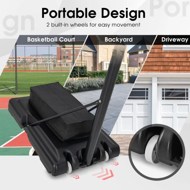 Portable Basketball Hoop with 11-Level Height Adjustable Basketball Hoop and Goal