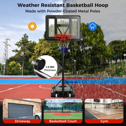 Portable Basketball Hoop System with Easy Height Adjustment