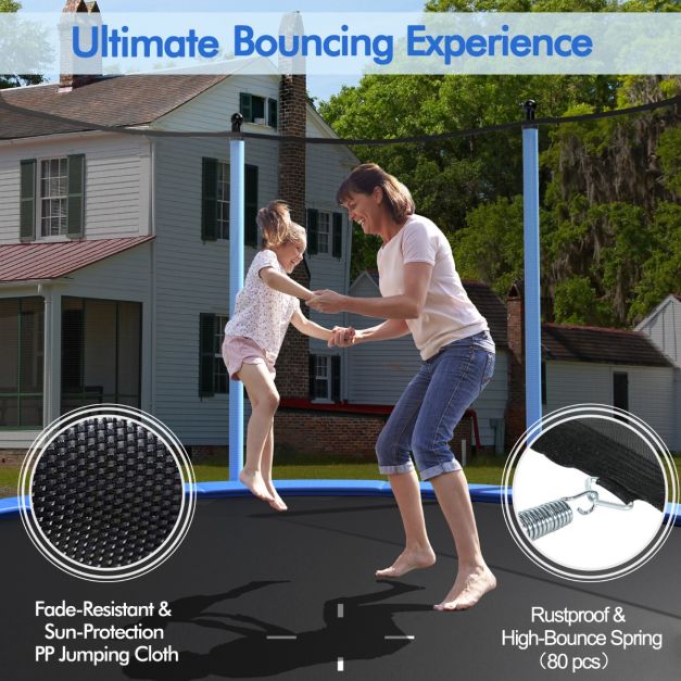 14 FT Outdoor Trampoline with Enclosure Net and Ladder