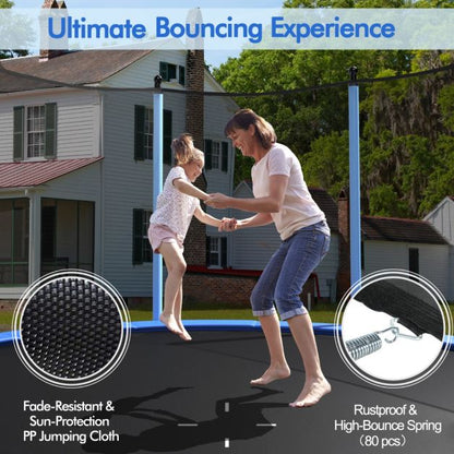 14 FT Outdoor Trampoline with Enclosure Net and Ladder