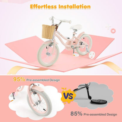 Kids Bike with Training Wheels and Adjustable Handlebar