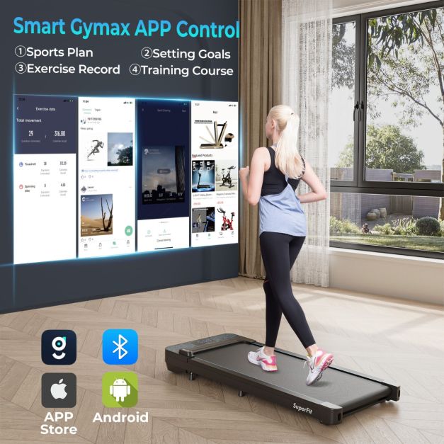 140kg Capacity Under Desk Treadmill with APP Control and LED Display