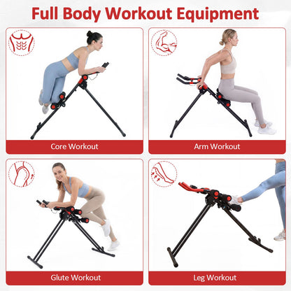 Ab Workout Equipment Foldable with 6 Inclined Angles and LCD Monitor