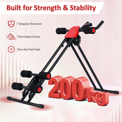 Ab Workout Equipment Foldable with 6 Inclined Angles and LCD Monitor
