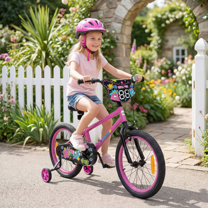 Children Bicycle with Handbrake and Height-Adjustable Seat for Boys and Girls