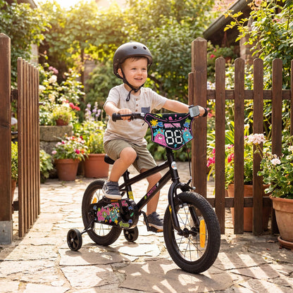 Children Bicycle with Handbrake and Height-Adjustable Seat for Boys and Girls