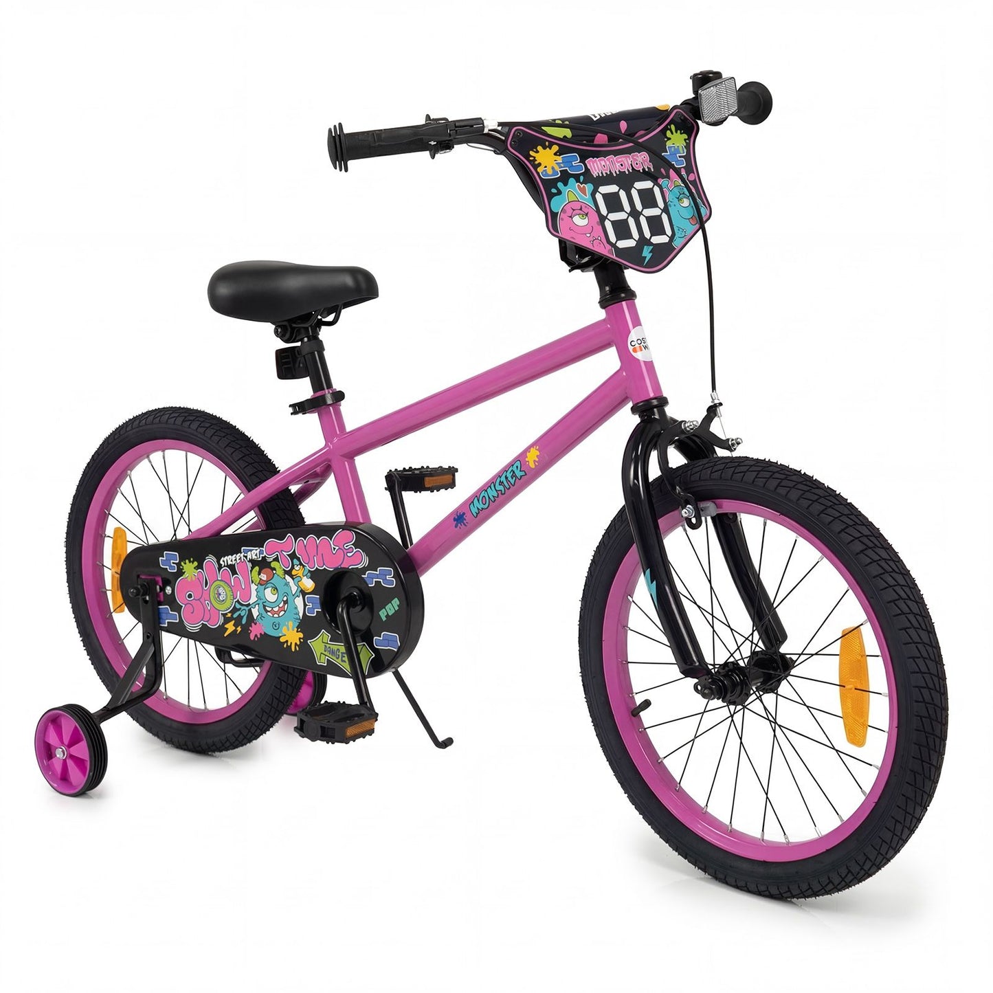 Children Bicycle with Handbrake and Height-Adjustable Seat for Boys and Girls