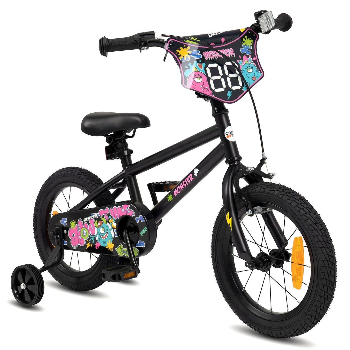 Children Bicycle with Handbrake and Height-Adjustable Seat for Boys and Girls