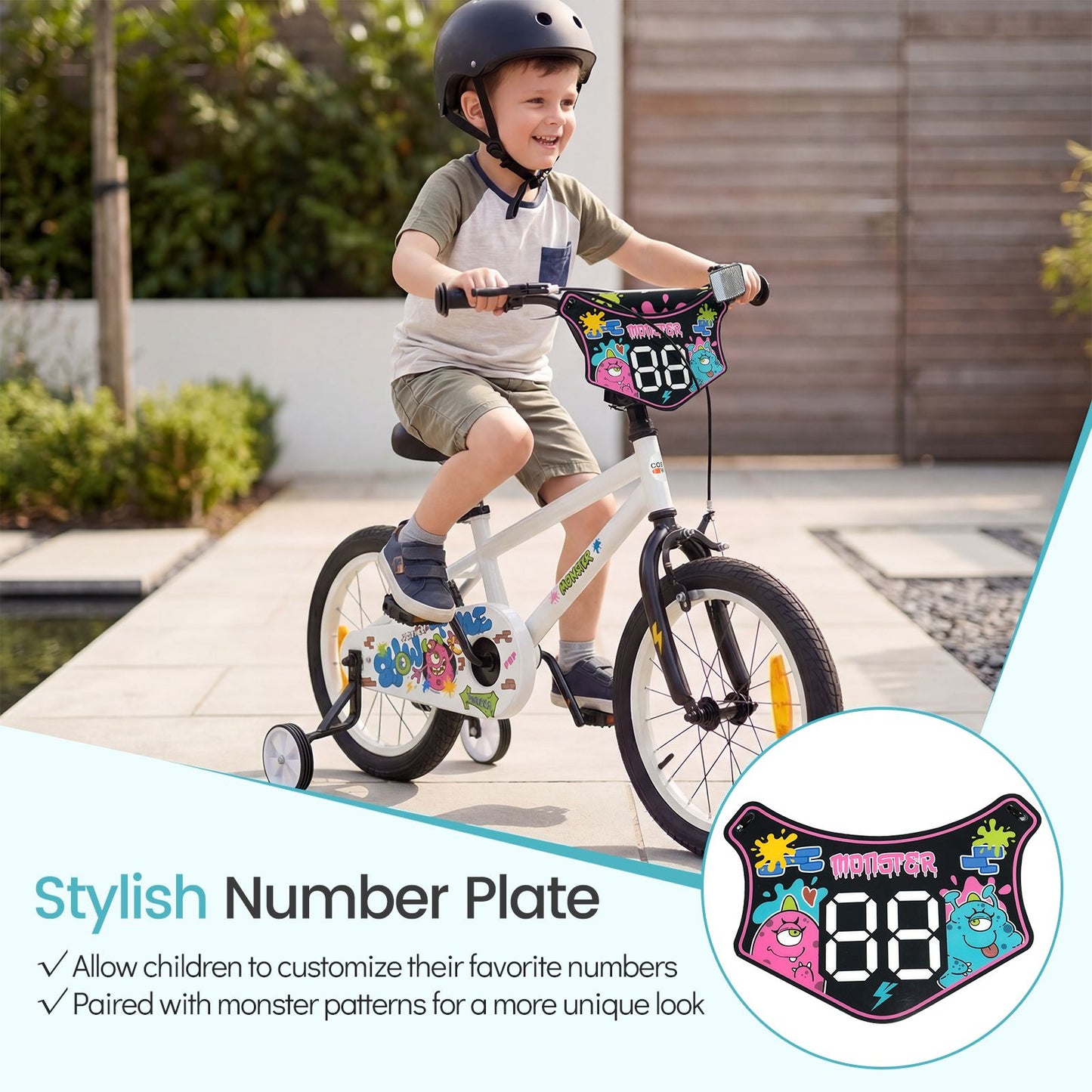 Children Bicycle with Handbrake and Height-Adjustable Seat for Boys and Girls