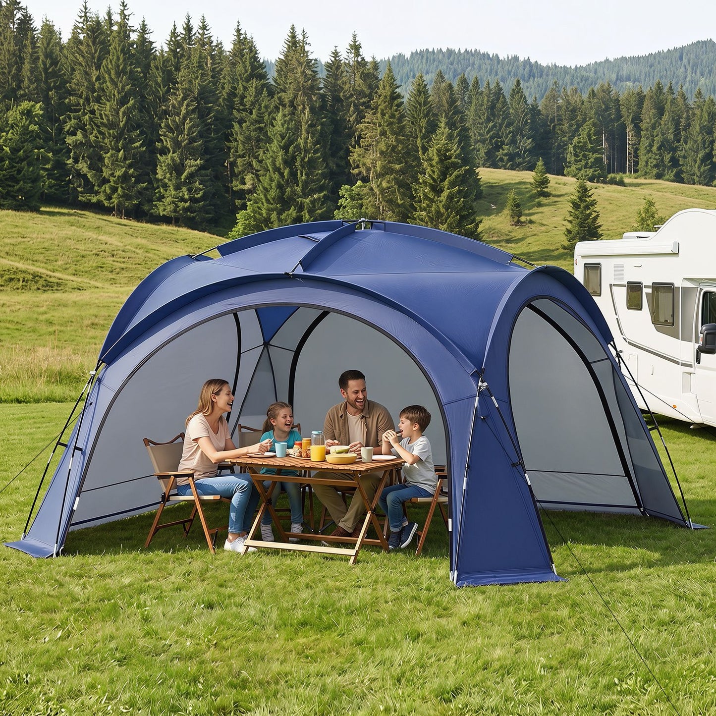 Easy Setup Dome Canopy Tent with Roof Vents and Carrying Bag