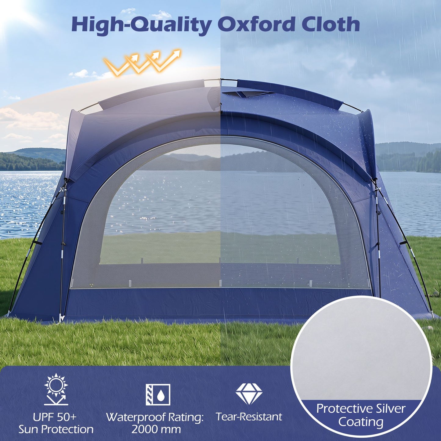 Easy Setup Dome Canopy Tent with Roof Vents and Carrying Bag