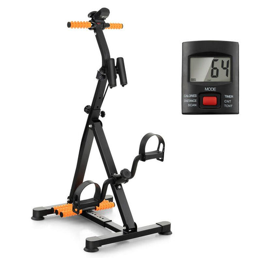 Exercise Bike Arm Leg Recover Training Bikes w/Resistance Bands&Massage Bars LCD