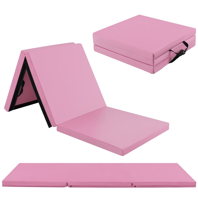 180 x 60 cm Portable 3-Fold Tumbling Mat with 2 Handles