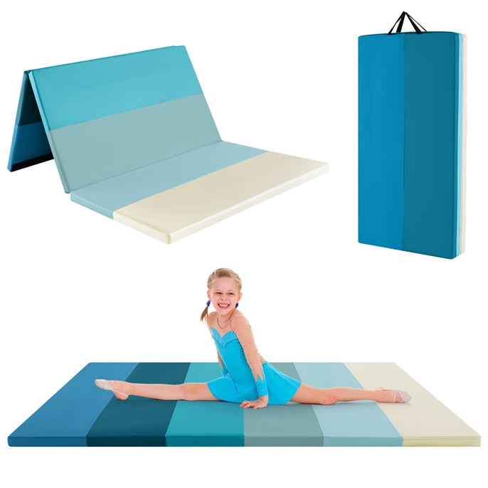 Tri-Fold Thick Tumbling Mat 180 cm x 120 cm x 4 cm with Hook & Loop Fasteners