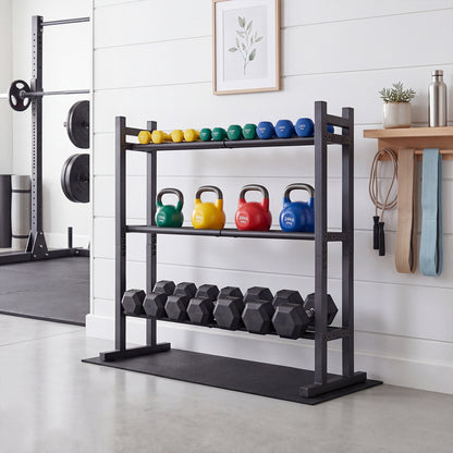Heavy-Duty Adjustable Weight Rack Stand for Home Gym
