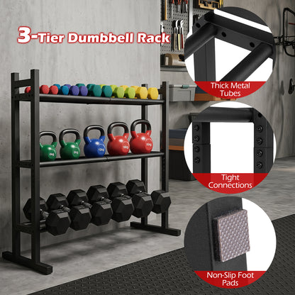 Heavy-Duty Adjustable Weight Rack Stand for Home Gym