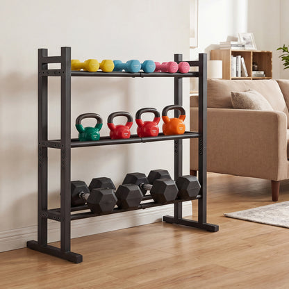 Heavy-Duty Adjustable Weight Rack Stand for Home Gym