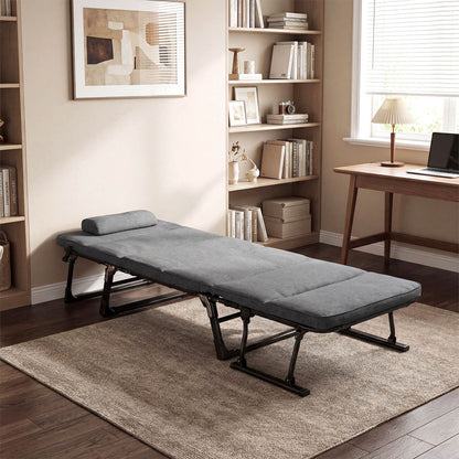3-in-1 Folding Camping Cot with Mattress and Adjustable Backrest