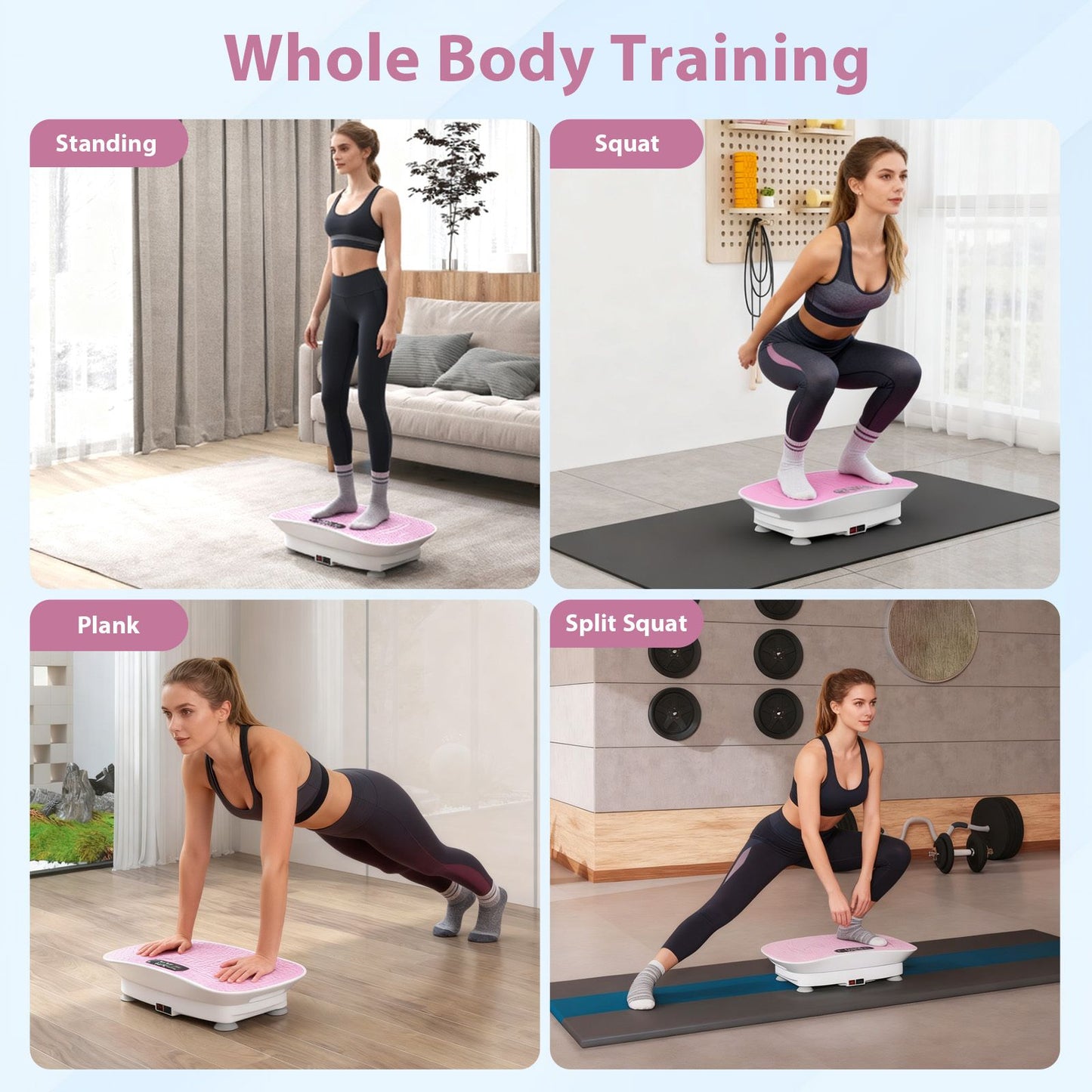 Full-Body Exercise Plate Machine with 10 Speed Intensities for Home