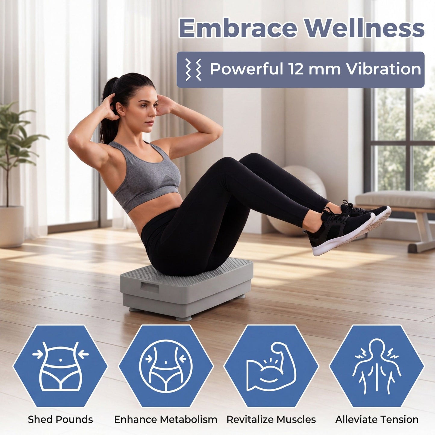 Full Body Workout Shake Plate with Gravity Sensor for Weight Loss