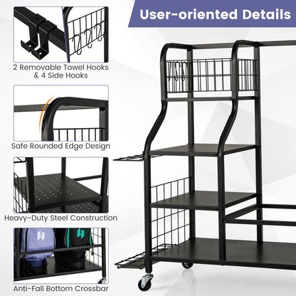 Golf Bag Storage Garage Organizer with Extra Storage Rack for Golf Club