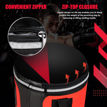 Heavy Hanging Punching Bag Set 26kg with 12oz Gloves and Hand Wraps